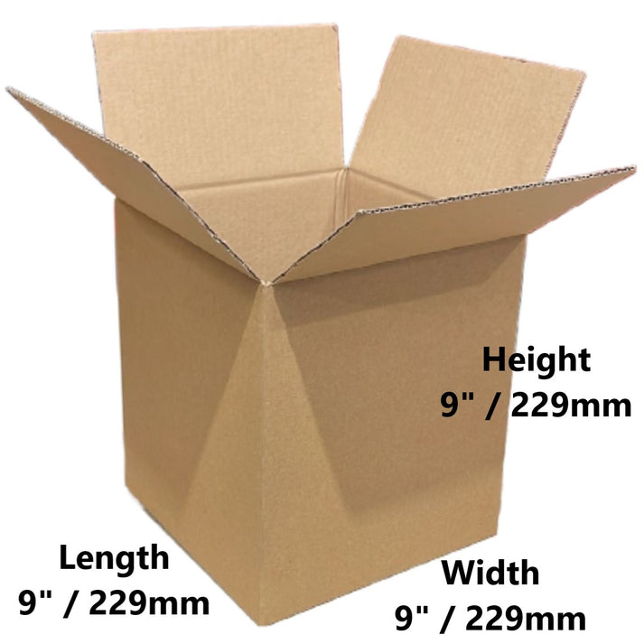 9 x 9 x 9 inch Single Wall Cardboard Boxes (SW10) – Crystal Mailing